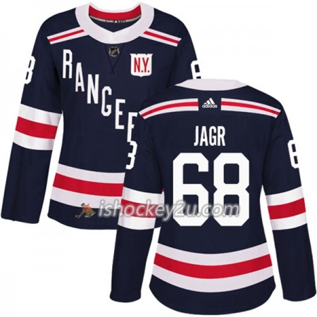 Dame NHL New York Rangers Trøje Jaromir Jagr 68 Adidas 2017-2018 mørkeblå 2018 Winter Classic Authentic